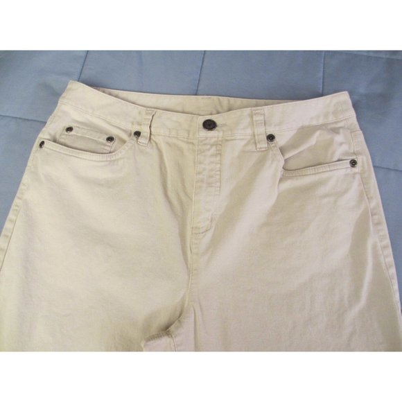 TALBOT'S CREAM BEIGE CROP PANTS STRETCH SIZE 8 - Picture 2 of 4